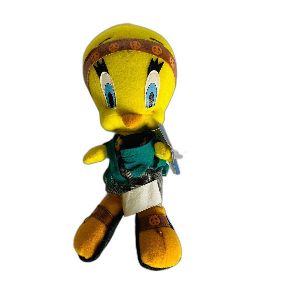 Vintage Looney Tunes Tweety Bird Plush Hippie Stuffed Animal Plushie 1998